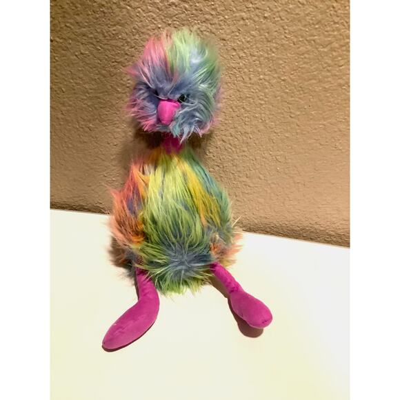 RETIRED Jellycat Rainbow Pom Pom Ostrich Stuffed Animal - Medium, 13" - Picture 3 of 5